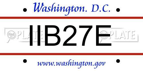 IIB27E District Of Columbia License Plate