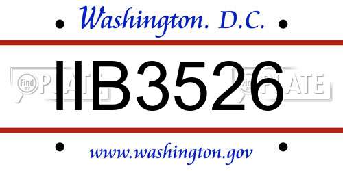 IIB3526 District Of Columbia License Plate