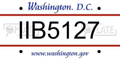 IIB5127 District Of Columbia License Plate