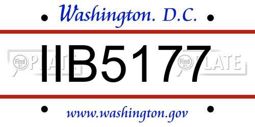 IIB5177 District Of Columbia License Plate