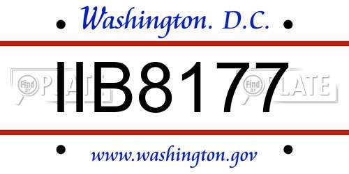 IIB8177 District Of Columbia License Plate