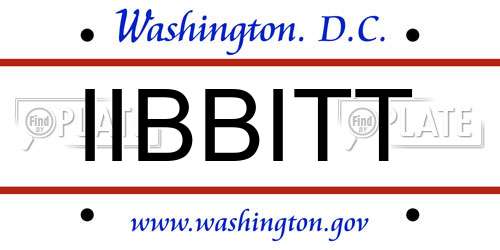 IIBBITT District Of Columbia License Plate
