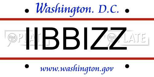 IIBBIZZ District Of Columbia License Plate