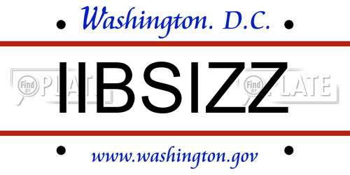IIBSIZZ District Of Columbia License Plate