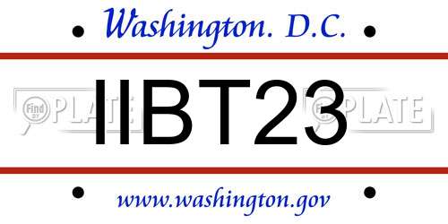 IIBT23 District Of Columbia License Plate