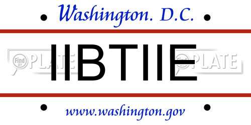 IIBTIIE District Of Columbia License Plate