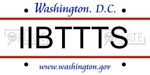 IIBTTTS District Of Columbia License Plate