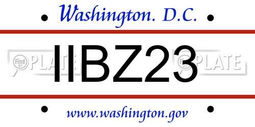 IIBZ23 District Of Columbia License Plate