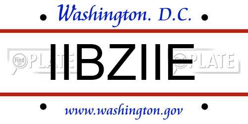 IIBZIIE District Of Columbia License Plate