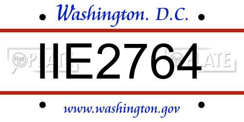 IIE2764 District Of Columbia License Plate
