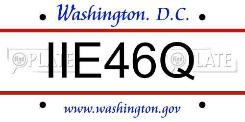 IIE46Q District Of Columbia License Plate