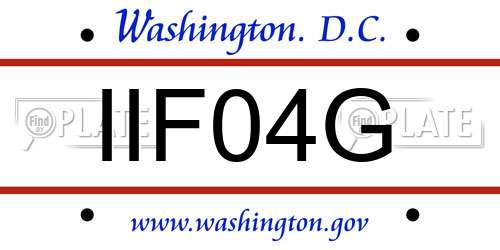 IIF04G District Of Columbia License Plate