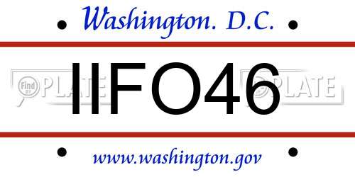 IIFO46 District Of Columbia License Plate