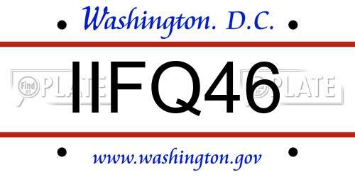 IIFQ46 District Of Columbia License Plate