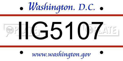 IIG5107 District Of Columbia License Plate