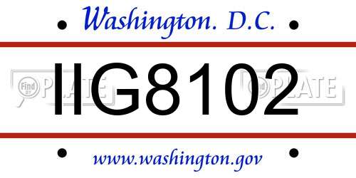 IIG8102 District Of Columbia License Plate