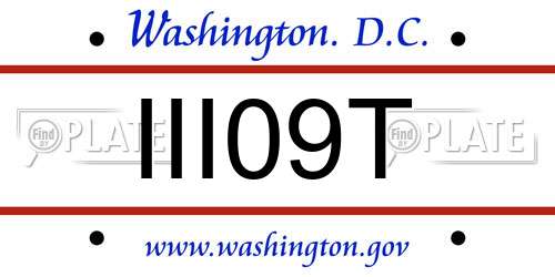 III09T District Of Columbia License Plate