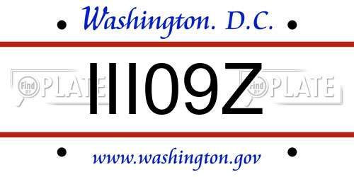 III09Z District Of Columbia License Plate