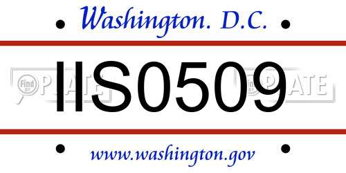 IIS0509 District Of Columbia License Plate