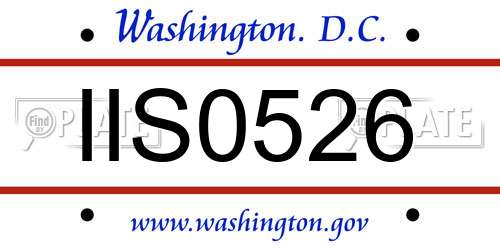 IIS0526 District Of Columbia License Plate