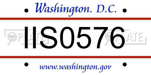 IIS0576 District Of Columbia License Plate