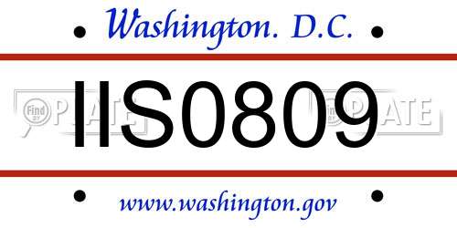 IIS0809 District Of Columbia License Plate