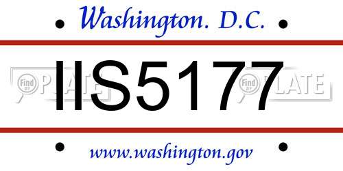 IIS5177 District Of Columbia License Plate
