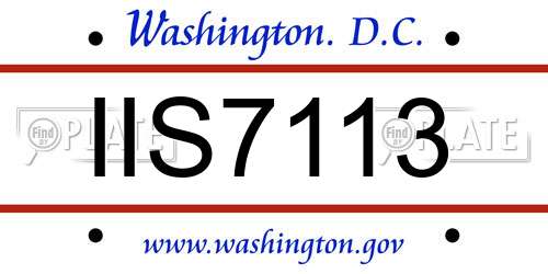 IIS7113 District Of Columbia License Plate
