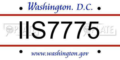 IIS7775 District Of Columbia License Plate