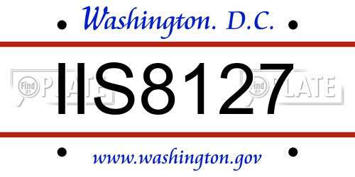 IIS8127 District Of Columbia License Plate