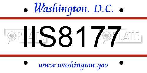 IIS8177 District Of Columbia License Plate