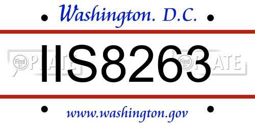 IIS8263 District Of Columbia License Plate