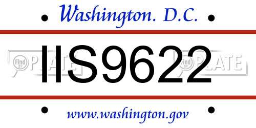 IIS9622 District Of Columbia License Plate
