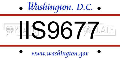 IIS9677 District Of Columbia License Plate