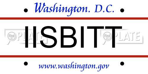 IISBITT District Of Columbia License Plate