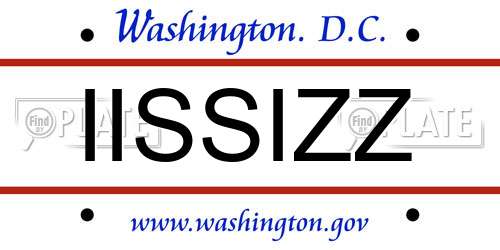 IISSIZZ District Of Columbia License Plate