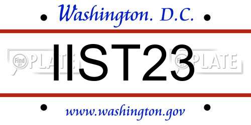 IIST23 District Of Columbia License Plate