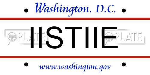 IISTIIE District Of Columbia License Plate