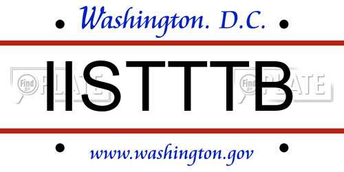 IISTTTB District Of Columbia License Plate