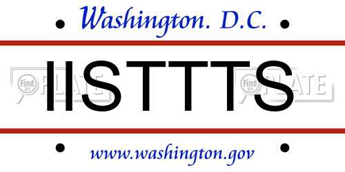 IISTTTS District Of Columbia License Plate