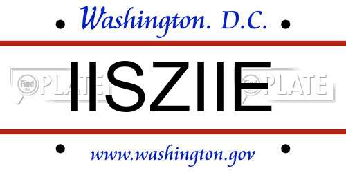 IISZIIE District Of Columbia License Plate