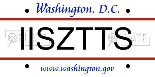 IISZTTS District Of Columbia License Plate