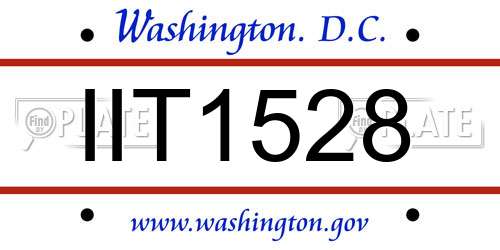 IIT1528 District Of Columbia License Plate