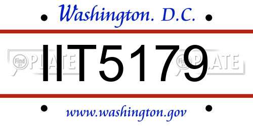 IIT5179 District Of Columbia License Plate
