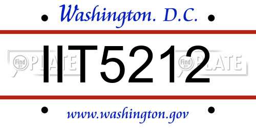IIT5212 District Of Columbia License Plate