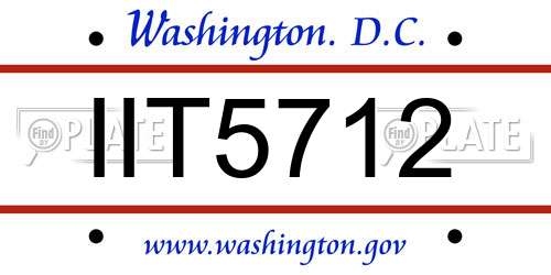 IIT5712 District Of Columbia License Plate