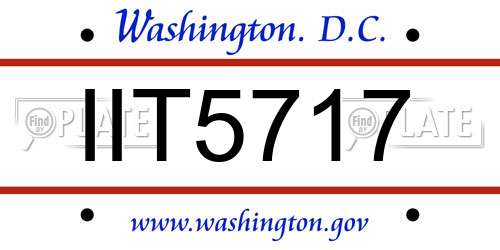 IIT5717 District Of Columbia License Plate