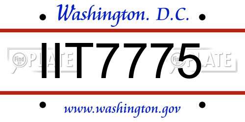 IIT7775 District Of Columbia License Plate