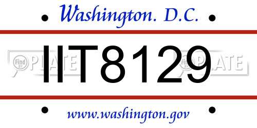 IIT8129 District Of Columbia License Plate