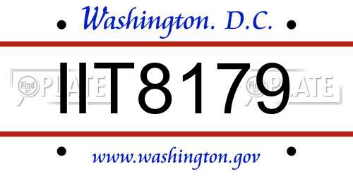 IIT8179 District Of Columbia License Plate